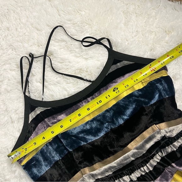 Anthropologie Women Wolven 8 Velvet Metallic Mini Dress Whimsigoth Fairy Grunge - Picture 14 of 16